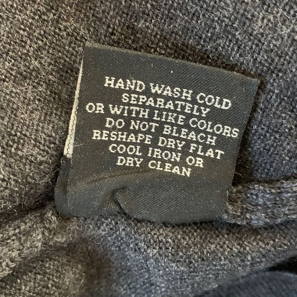 Marco Fiori Merino Wool V-Neck Sweater Men XL Charcoal Gray Made In Italy - Picture 10 of 10